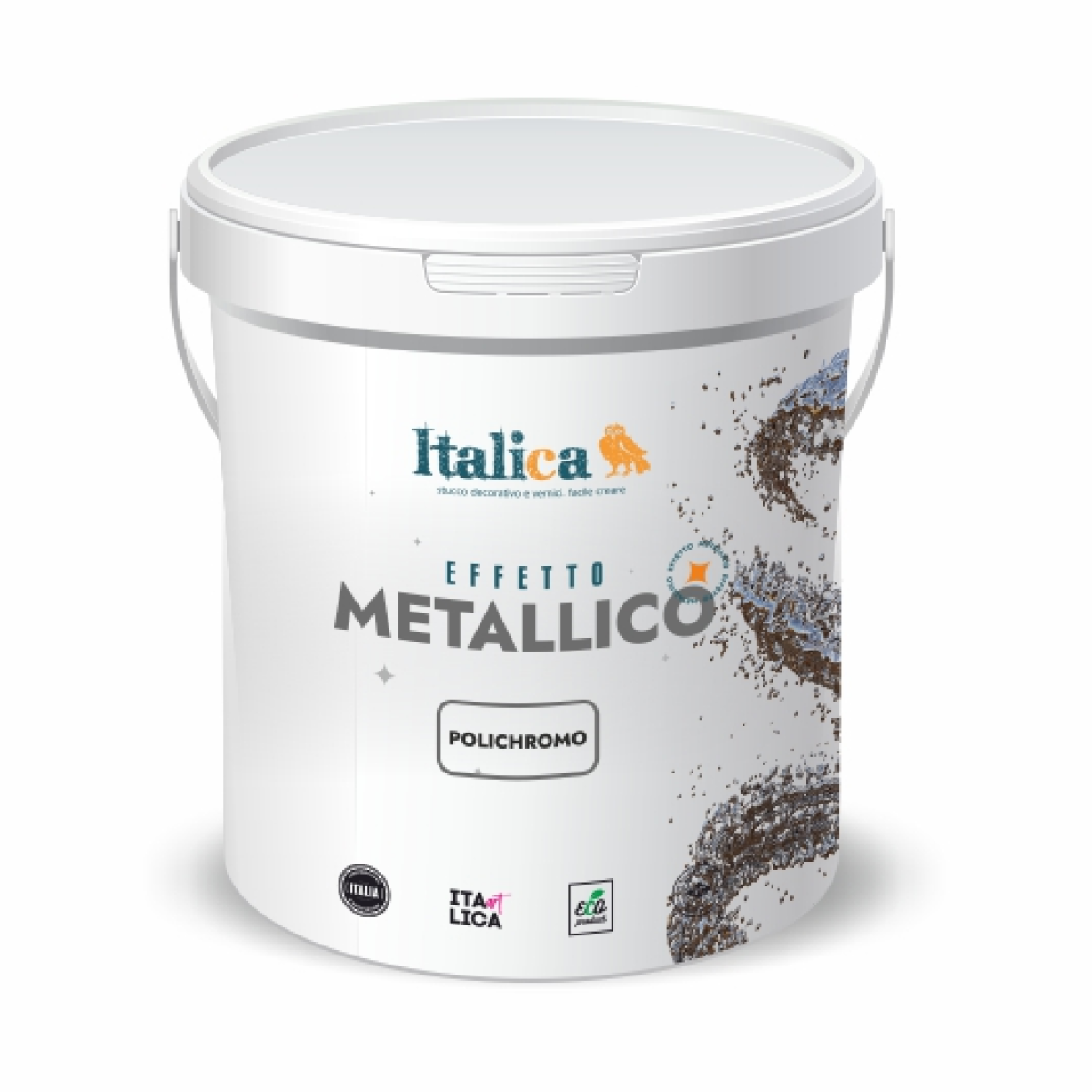 Пробник Краска с эффектом металлической поверхности ITALICA  METALLICO, POLICHROMO (золото-серебро) (0,15кг)