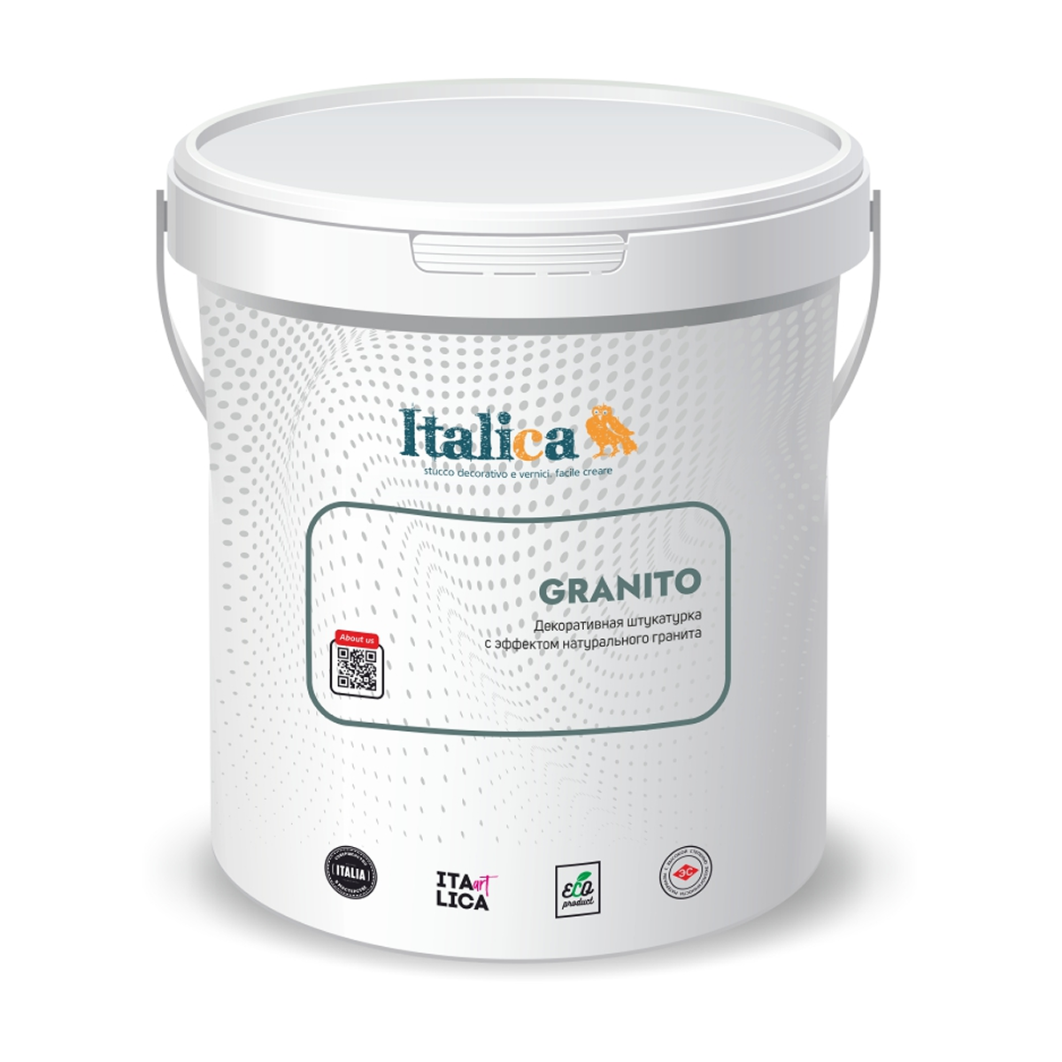 Декоративная штукатурка «натуральный белый гранит» ITALICA GRANITO, BIANCO, 300 мелкозернистый (1кг)