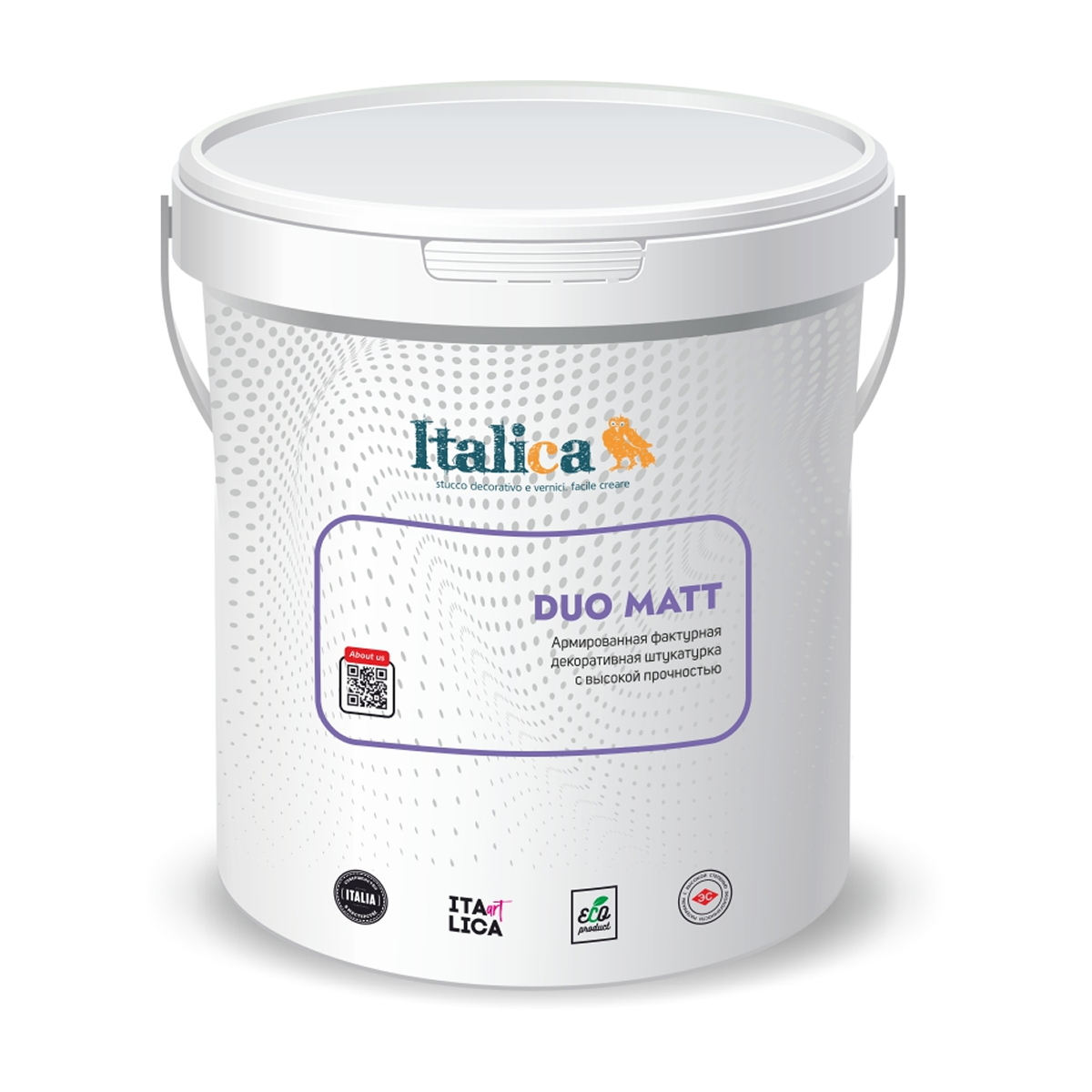 Краска Негорючая для темных цветов ITALICA DUO MATT НГ, КМ0, база «С» (12кг)